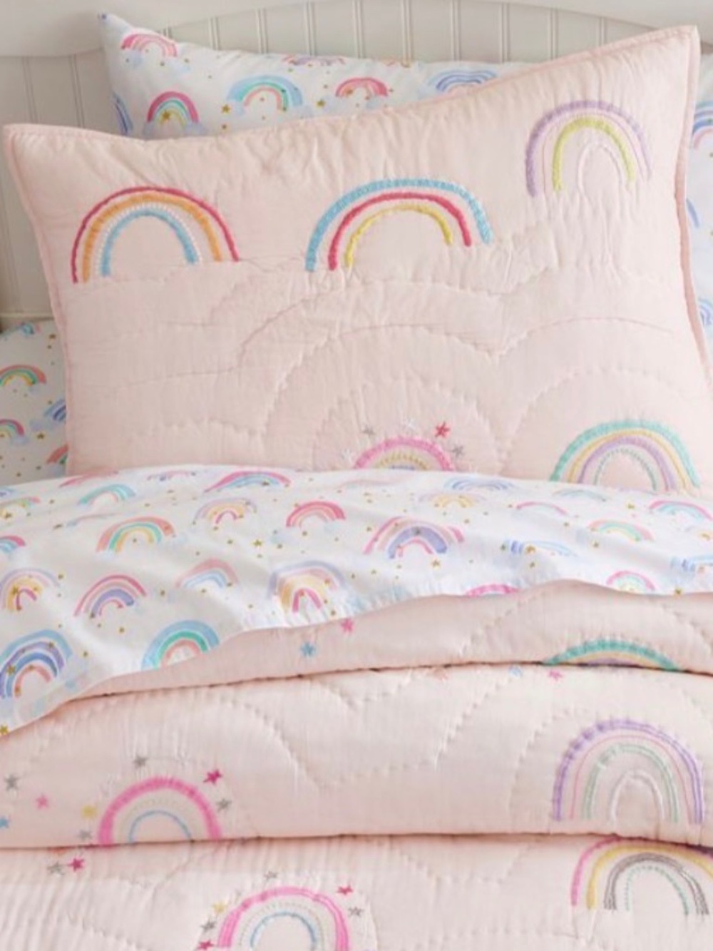 Pottery Barn Kids Molly Rainbow quilted sham